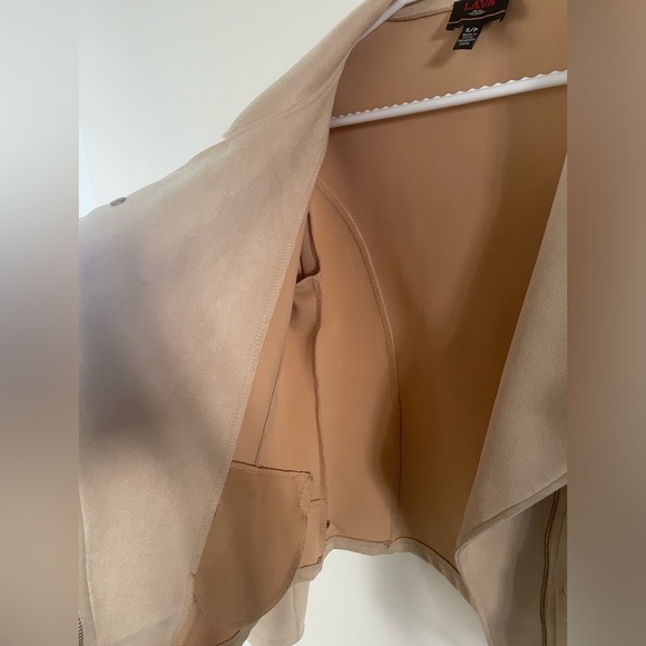 Suede Beige Moto Jacket - Picture 6 of 9